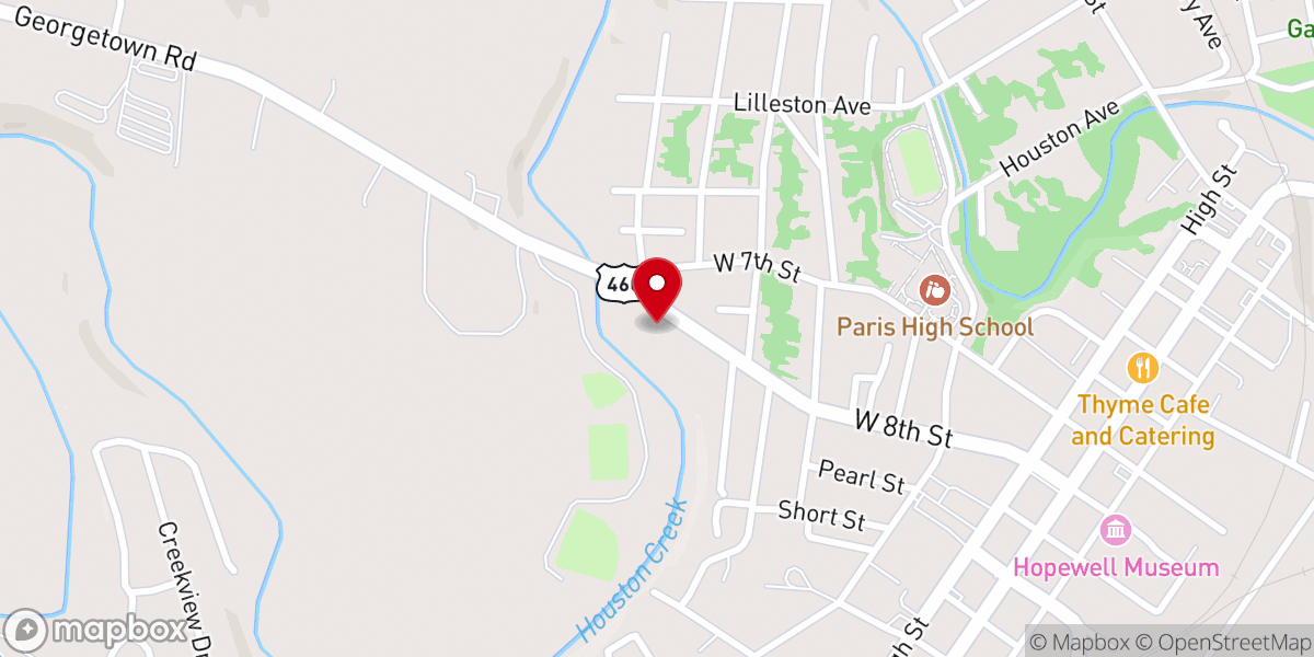 Map showing location of Christ Temple Apostolic Church of Paris Ky Inc