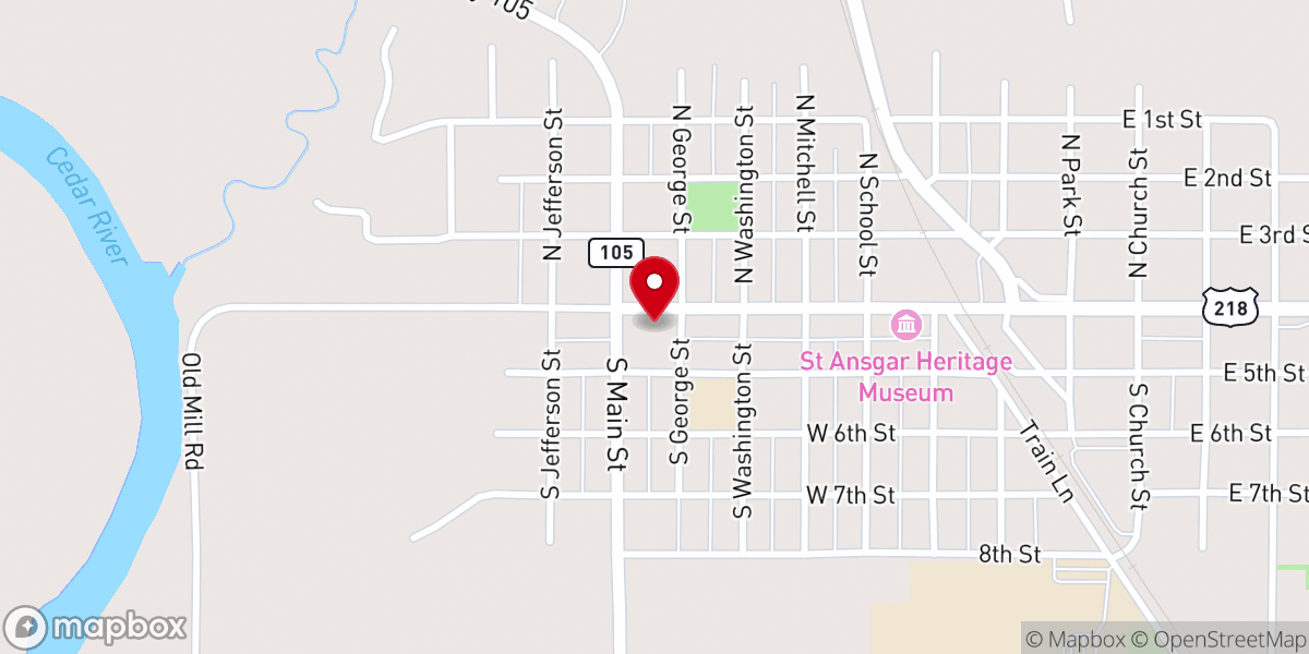 Map showing location of United Methodist Church