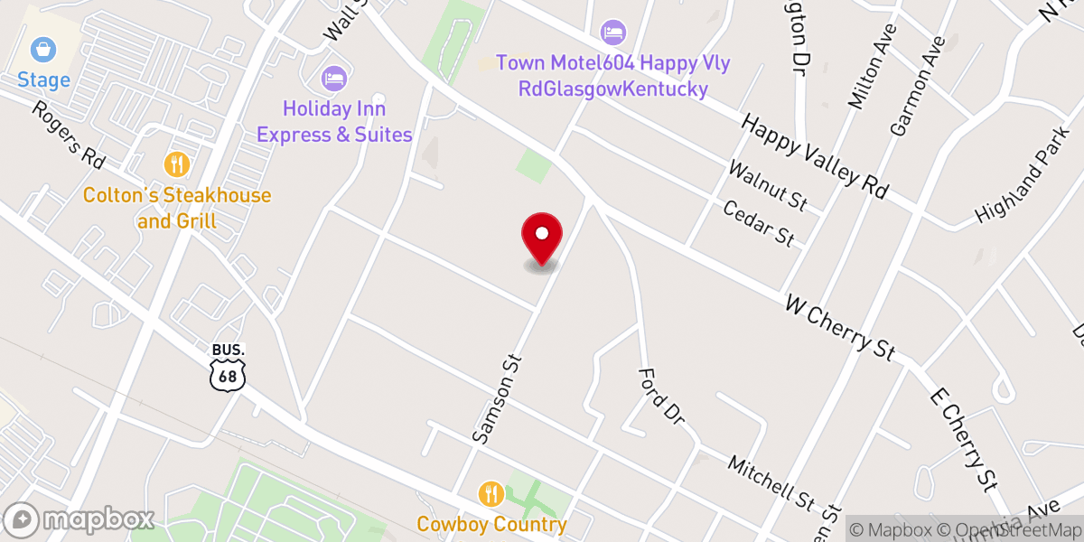 Map showing location of Samson Street Church of God