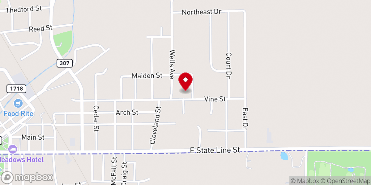 Map showing location of Trinity Episcopal Church