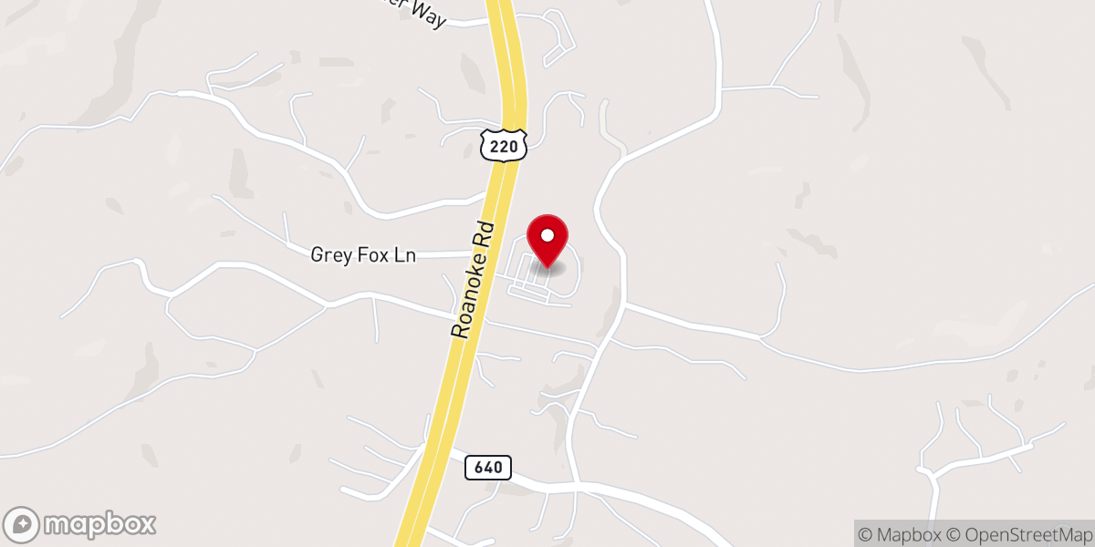 Map showing location of Fincastle Baptist Church