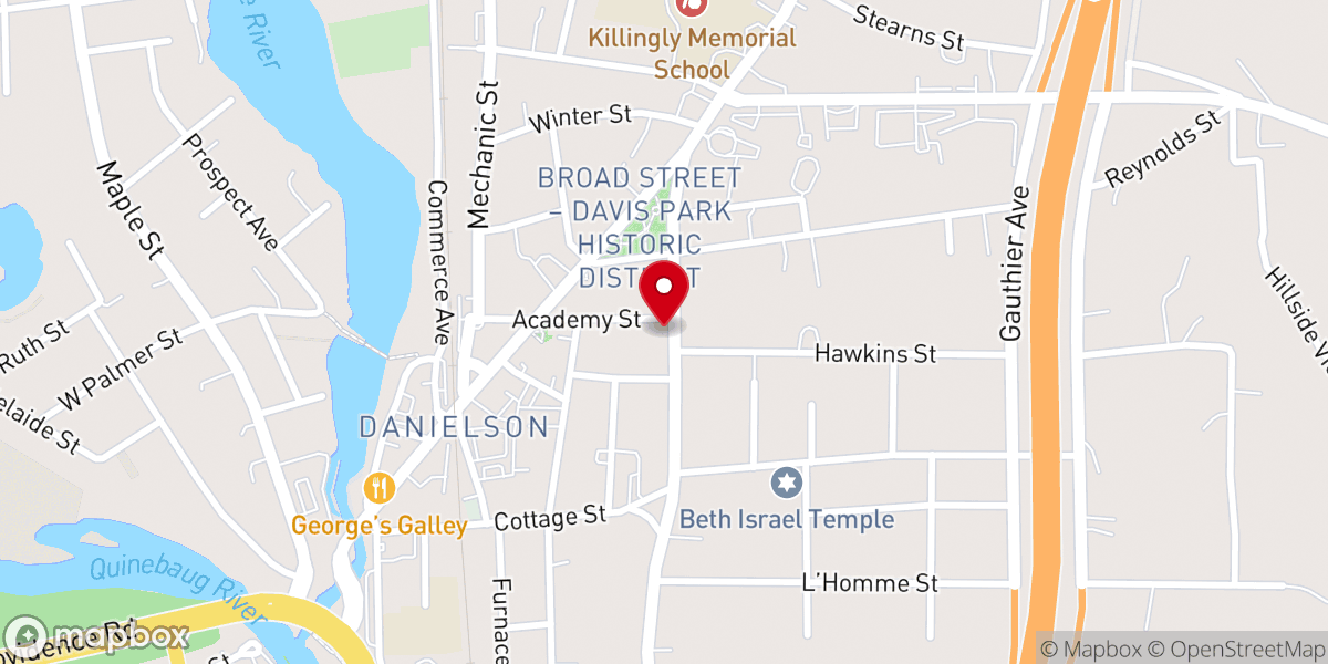 Map showing location of Cornerstone Baptist Church