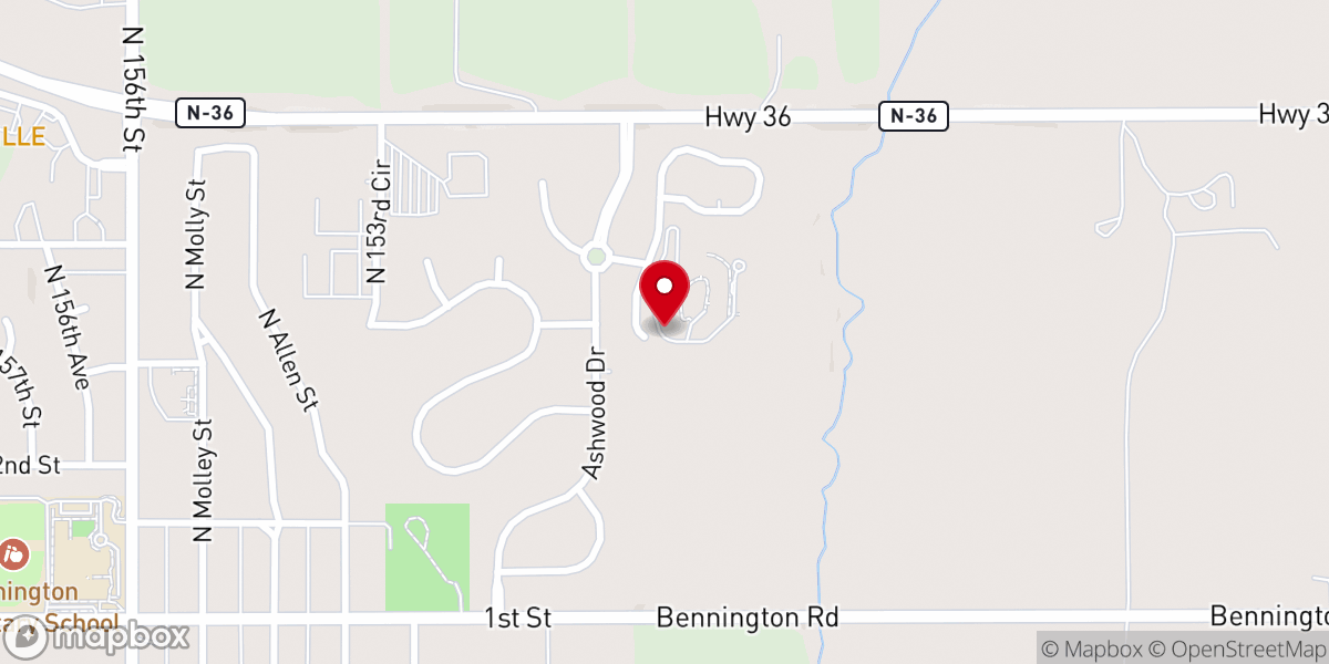 Map showing location of Ridgewood Senior Living