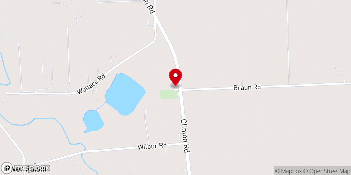 Map showing location of Bridgewater Township Hall
