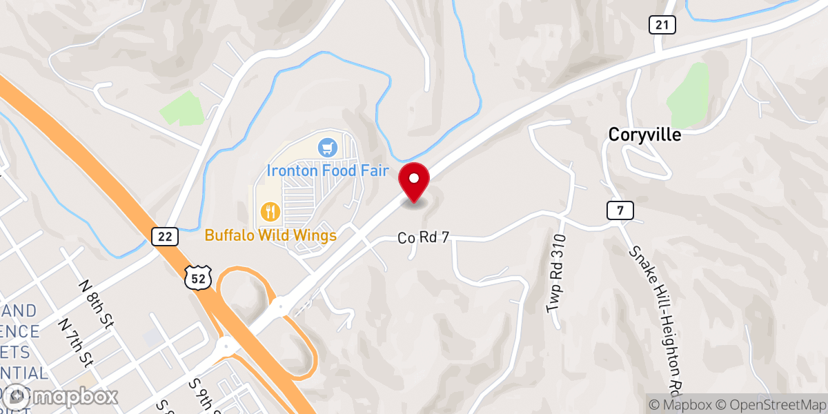 Map showing location of Storms Creek Church