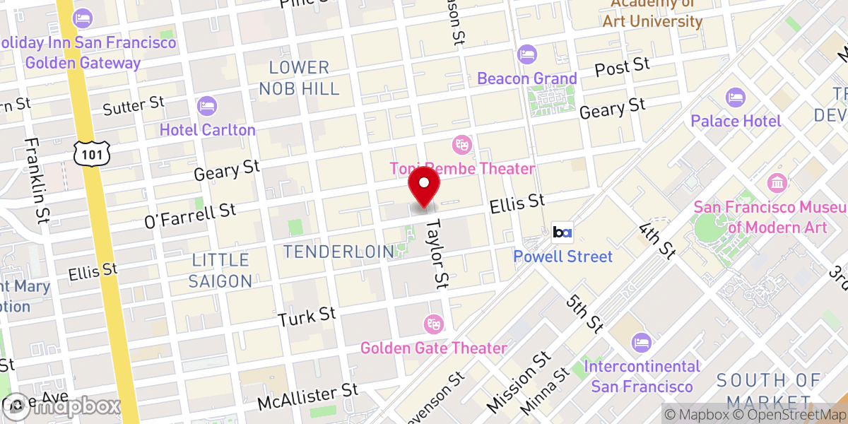 Map showing location of GLIDE Memorial Church