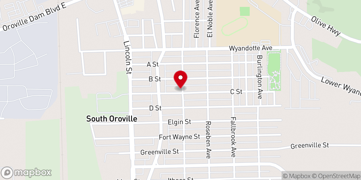 Map showing location of Free Trinity Church-Oroville