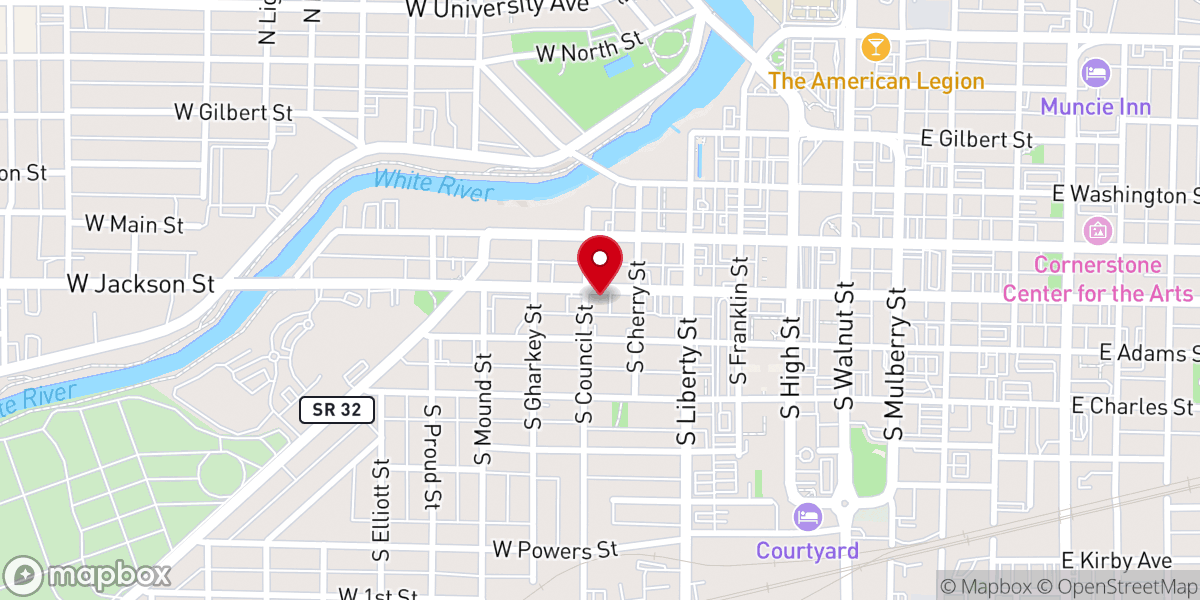 Map showing location of Temple Beth-El