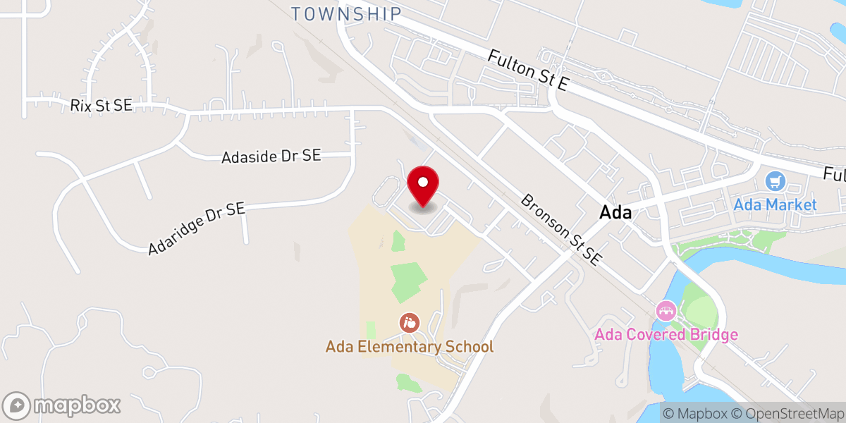 Map showing location of Ada Christian Reformed Church