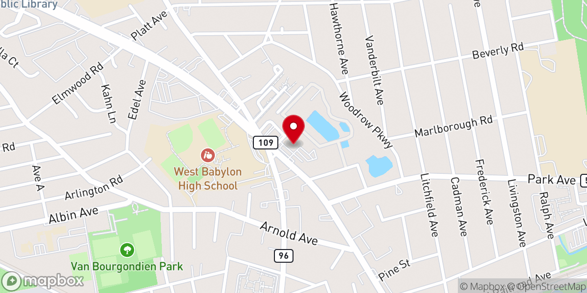 Map showing location of Crunch Fitness - West Babylon