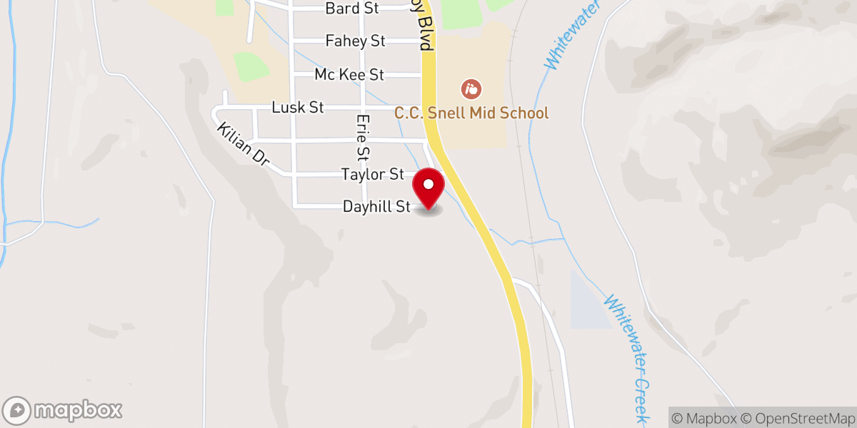 Map showing location of Bayard Baptist Church