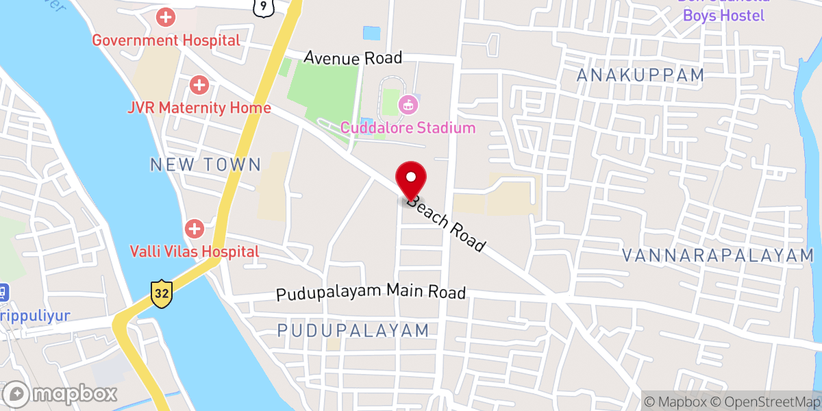 Map showing location of The South Arcot Diocesan Corporation Cuddalore