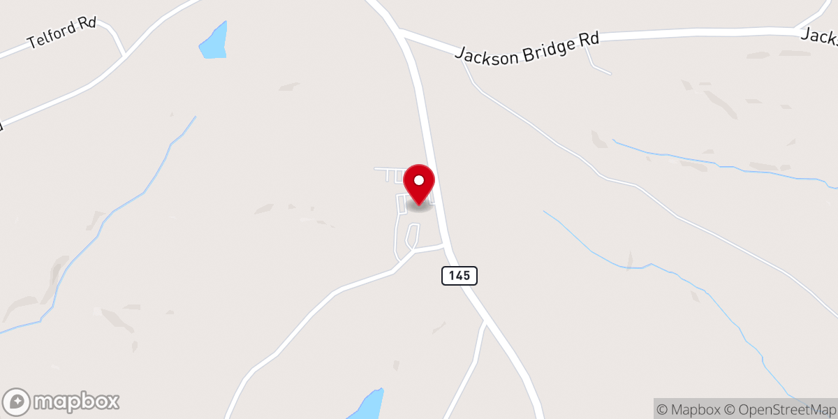 Map showing location of Liberty Baptist Church