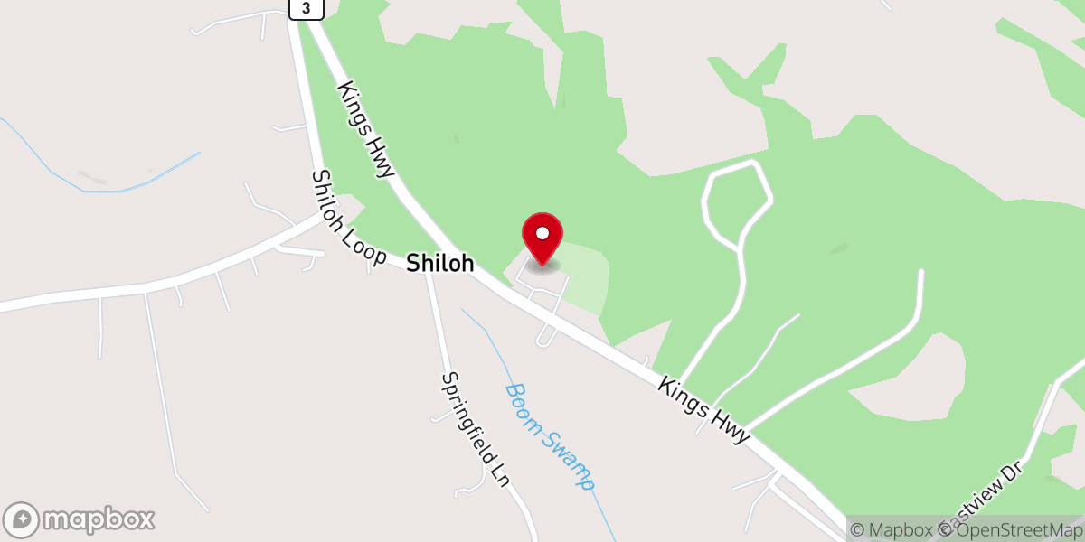 Map showing location of Shiloh Baptist Church