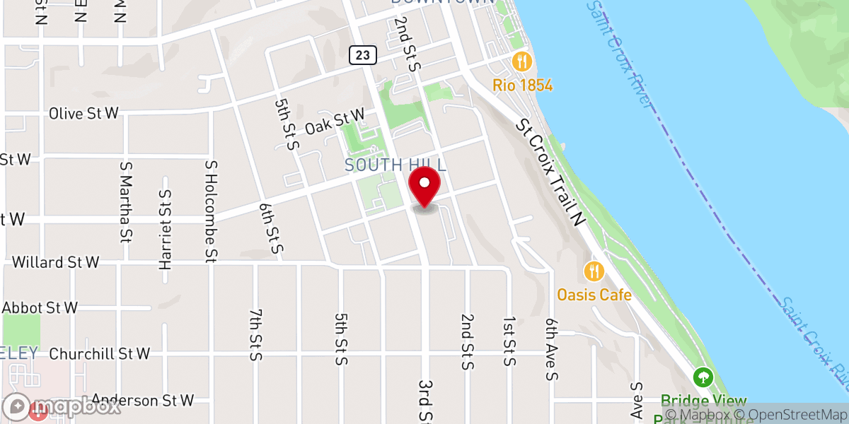 Map showing location of St. Michael's Catholic Church