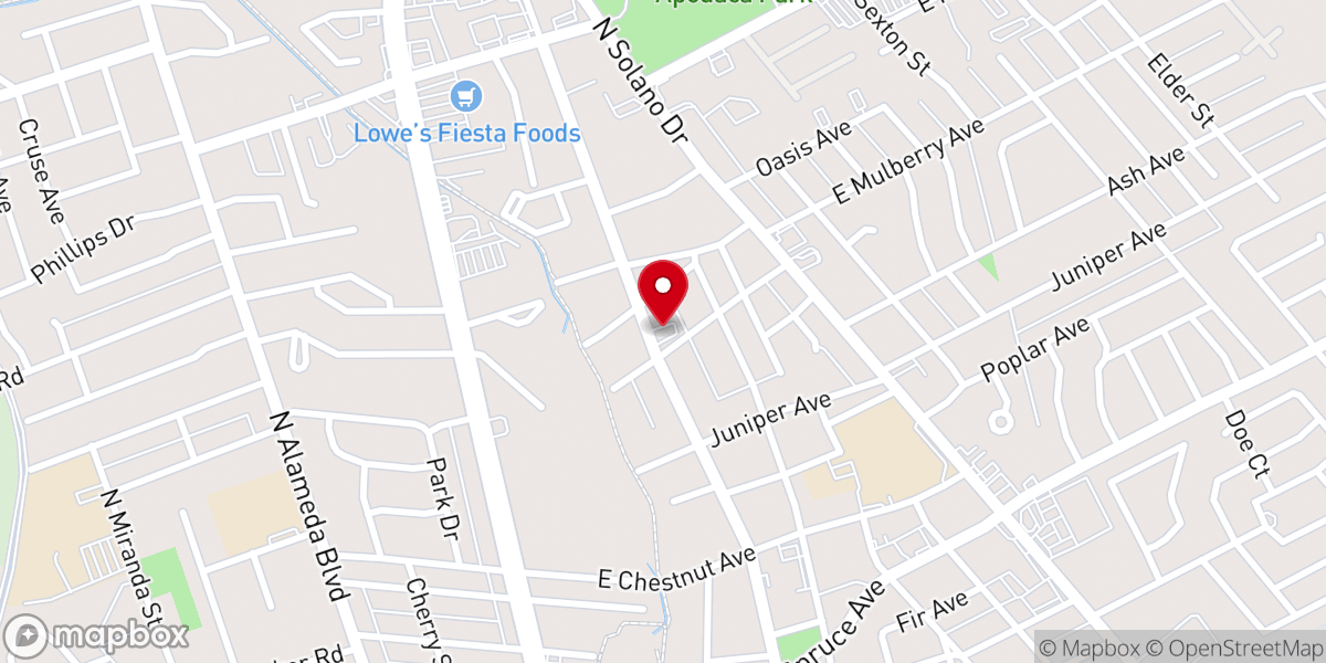 Map showing location of North Mesquite Church of Christ