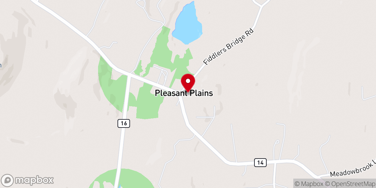Map showing location of Pleasant Plains Presbyterian