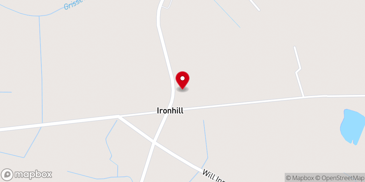 Map showing location of Iron Hill Baptist Church