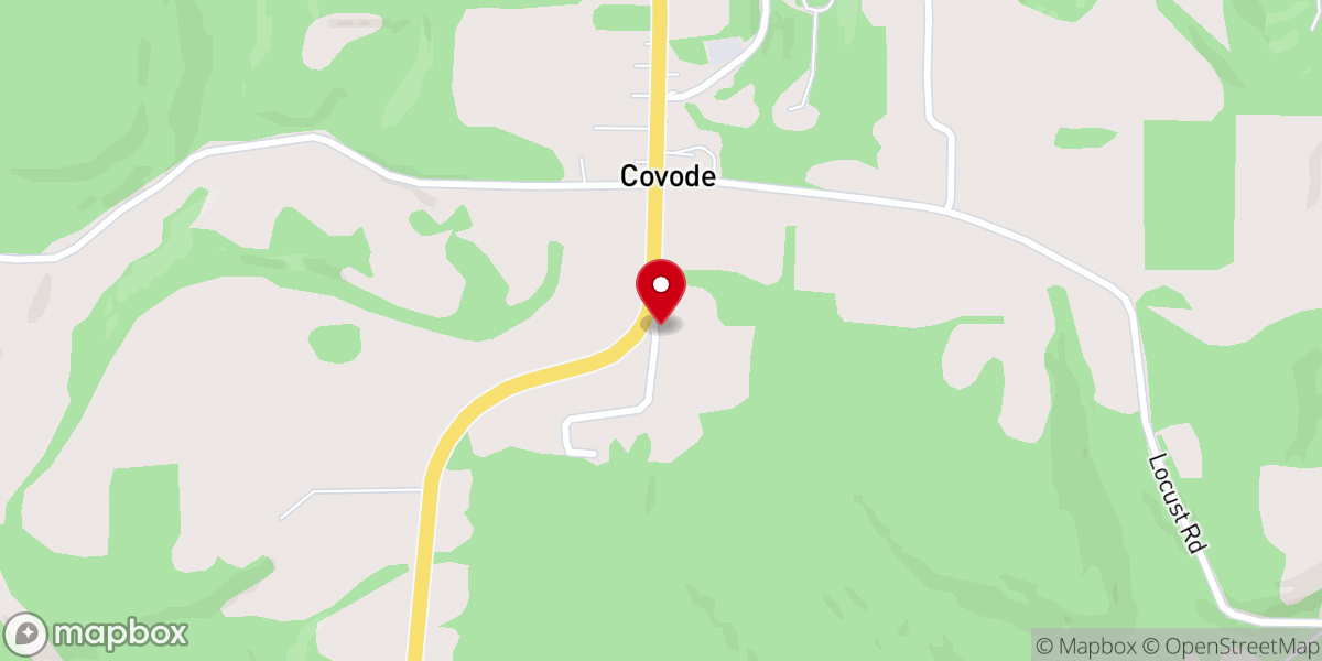 Map showing location of Covode United Methodist Church