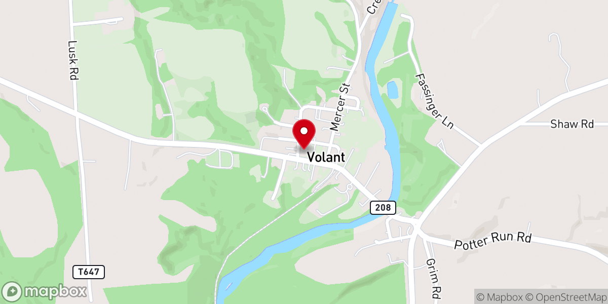 Map showing location of Volant Global Methodist