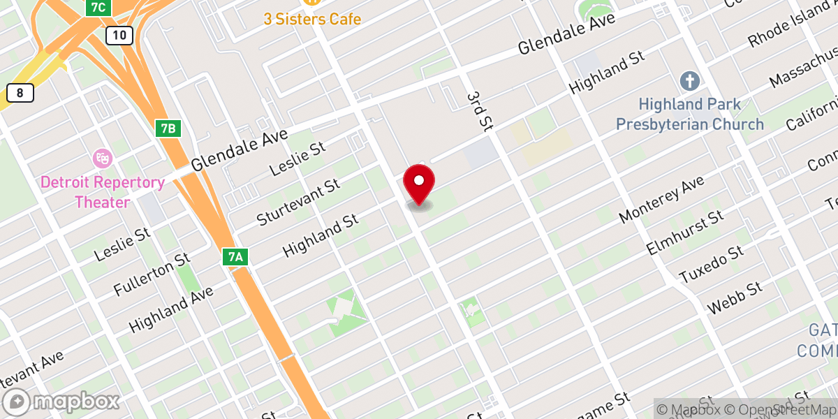 Map showing location of Calvary Hill Primitive Baptist Church