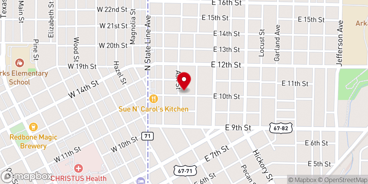 Map showing location of Miles Chapel Church (CME)