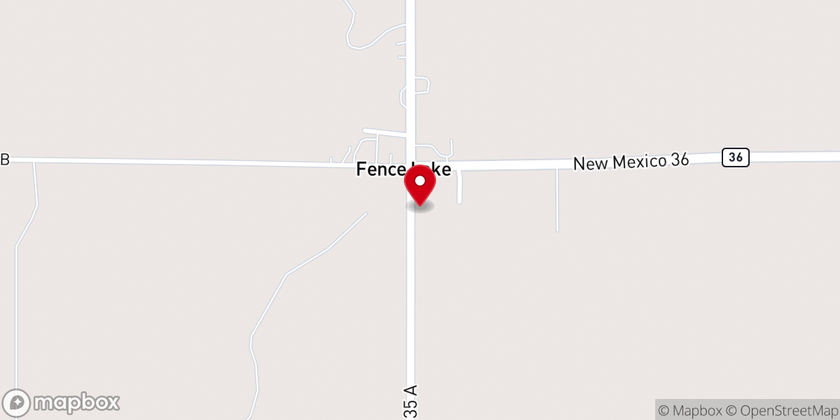 Map showing location of Fence Lake Community Church