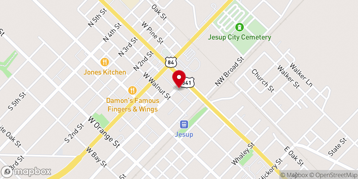 Map showing location of Gilead Gospel Church