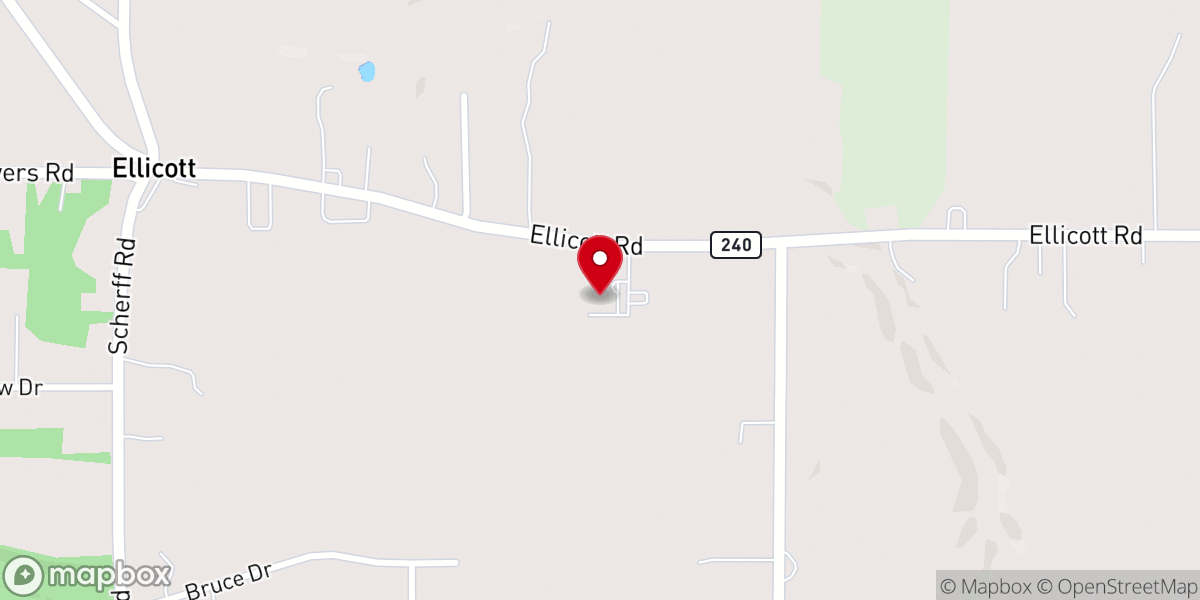 Map showing location of Orchard Park Wesleyan Church
