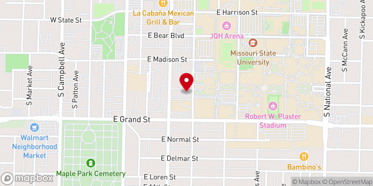 Map showing location of O'Reilly Catholic Student Center (Newman Center)