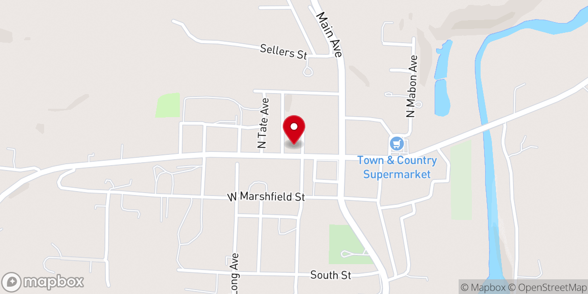 Map showing location of Hartville Veterans Hall
