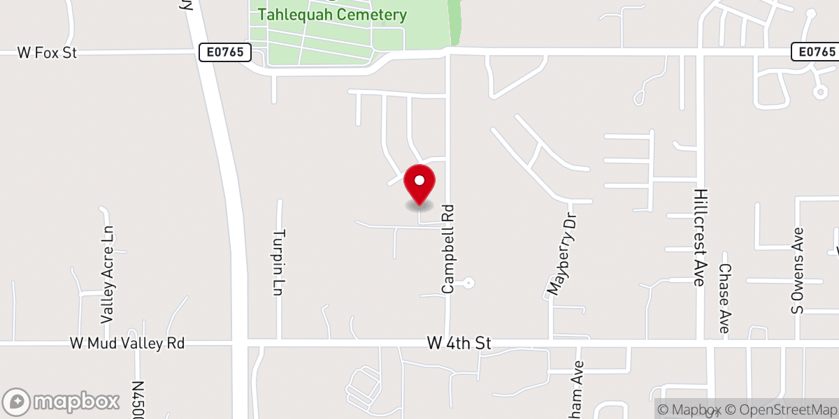 Map showing location of Hillside Church
