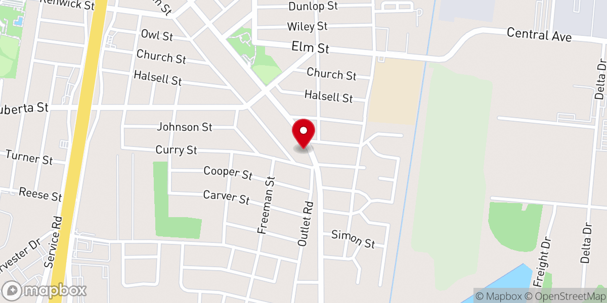 Map showing location of Powers House Church-God-Christ