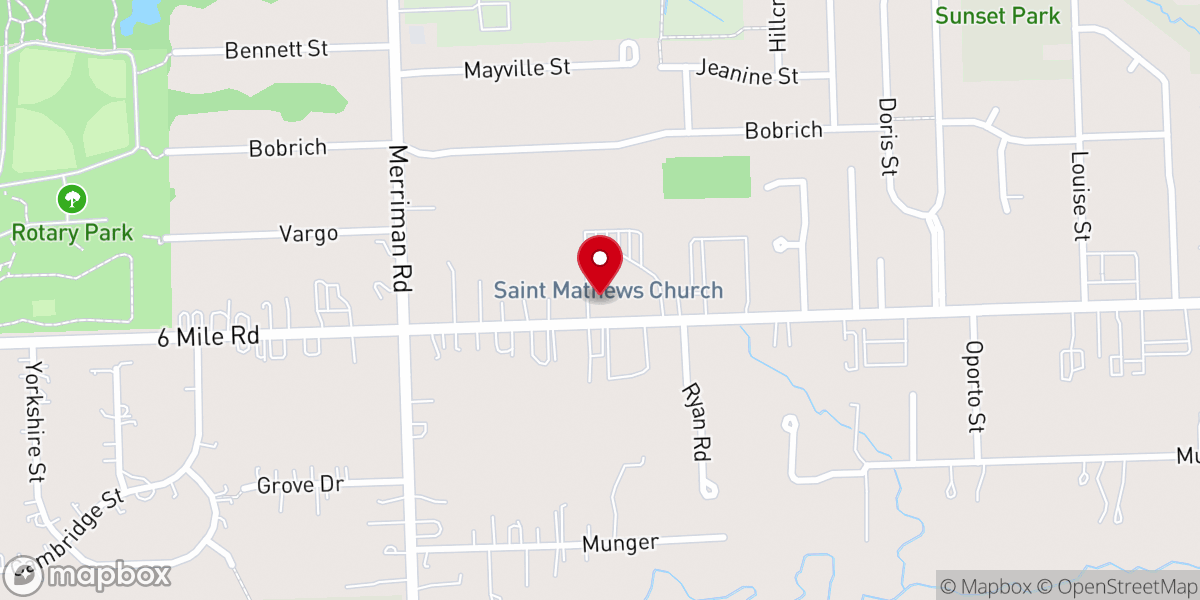 Map showing location of St. Matthews United Methodist Church
