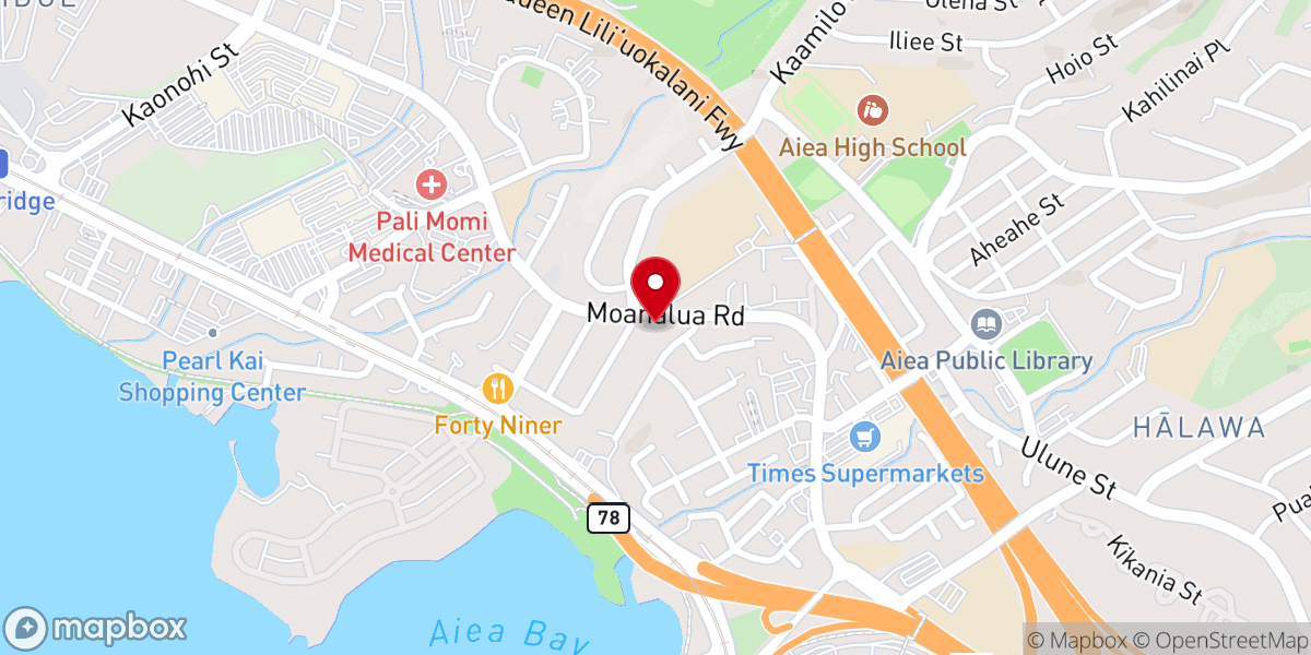 Map showing location of Aiea Seventh-day Adventist Church