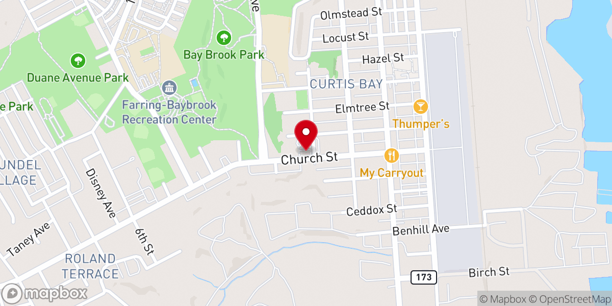 Map showing location of St. Athanasius Church