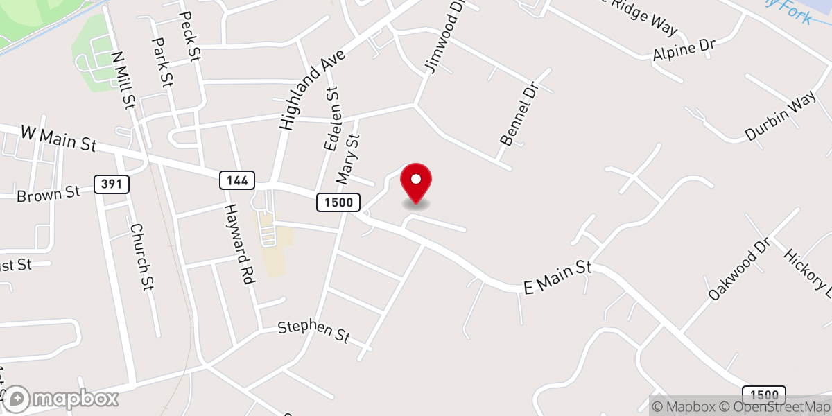Map showing location of New Beginning Baptist Church (Sunday Service: 11 a.m.)