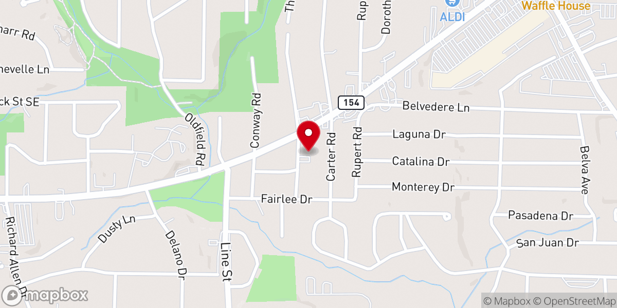 Map showing location of Hope Church of Atlanta