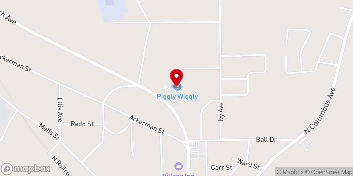 Map showing location of Piggly Wiggly