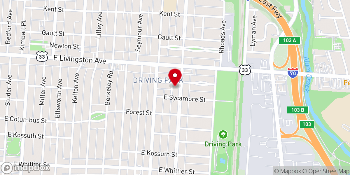 Map showing location of Bethany Baptist Church
