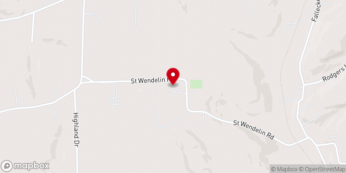 Map showing location of St. Wendelin Church - Saint Clare of Assisi Parish