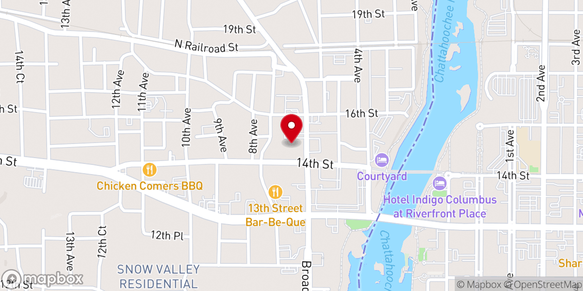 Map showing location of Central Baptist Church