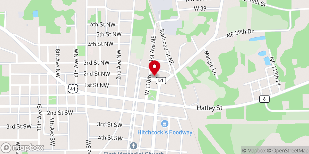 Map showing location of First Baptist Church of Jasper, FL