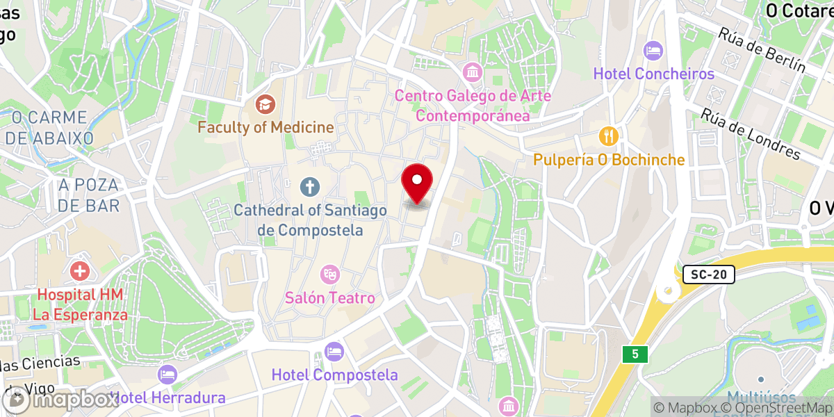 Map showing location of Mercado de Abastos