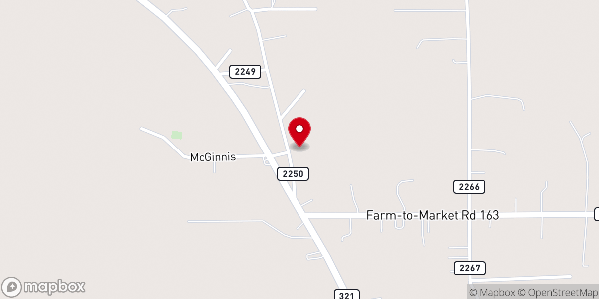 Map showing location of Hi-Way Tabernacle Assembly of God