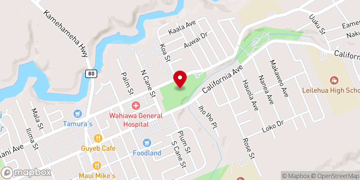 Map showing location of Wahiawā District Park