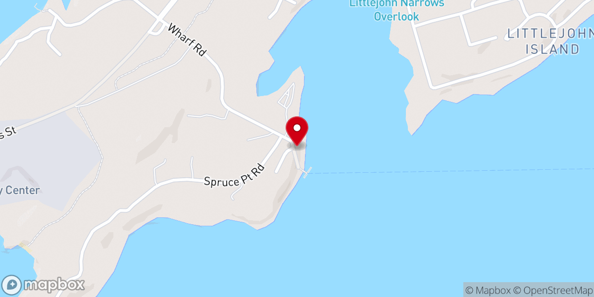 Map showing location of Chebeague Island ferry