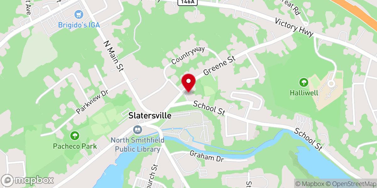 Map showing location of Slatersville Congregational Church, UCC