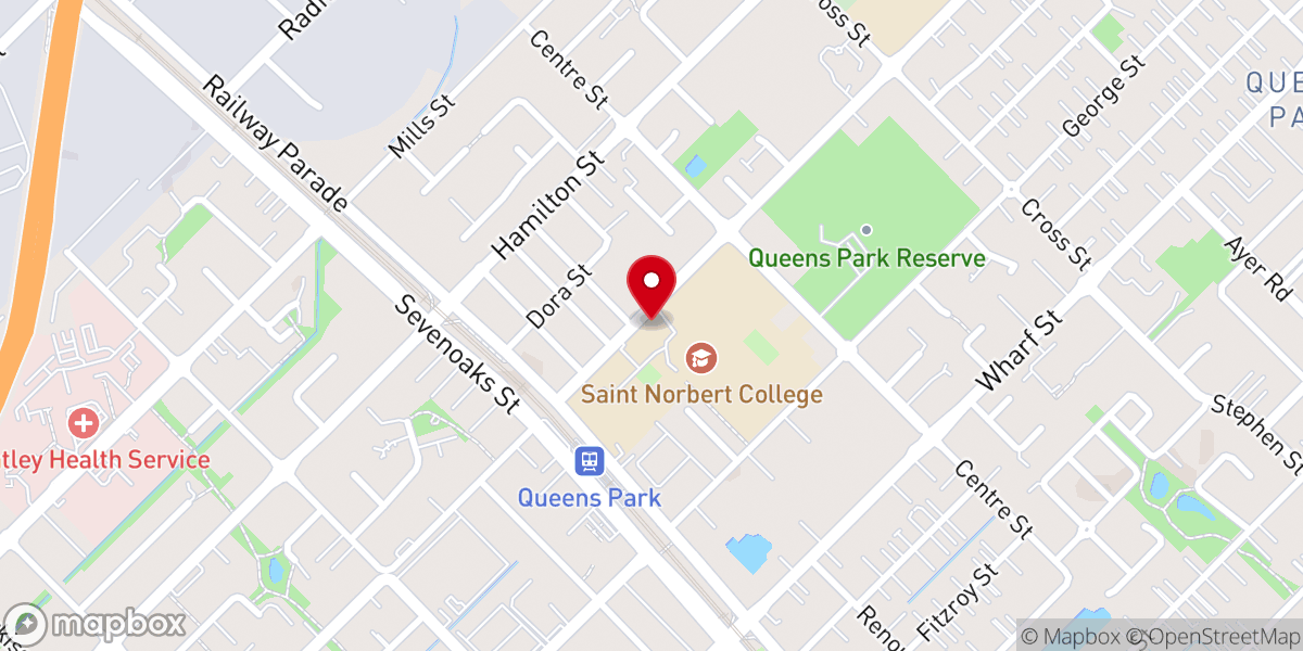 Map showing location of St Joseph Priory