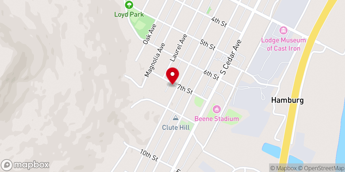 Map showing location of Our Lady of Lourdes Catholic Church